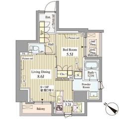 セレサ日本橋堀留町 301 間取り図