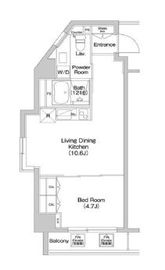 コンフォリア西新宿 1501 間取り図