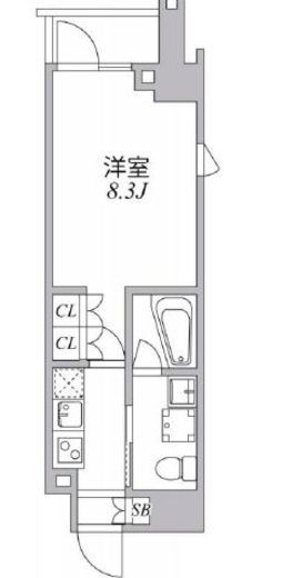 アジールコート麻布十番 401 間取り図