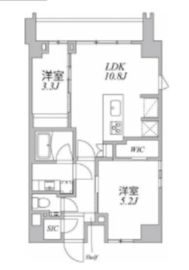 アジールコート麻布十番 601 間取り図