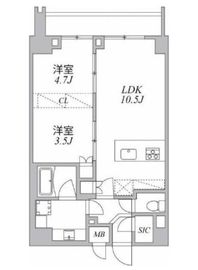 アジールコート麻布十番 902 間取り図