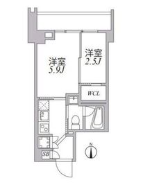 アジールコート麻布十番 604 間取り図