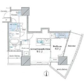 ルミナリータワー池袋 4階 間取り図