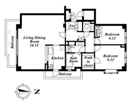 フォレストフォルム駒場 202 間取り図