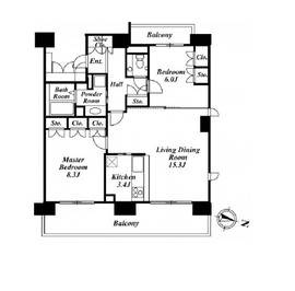 番町レジデンス 4F1 間取り図