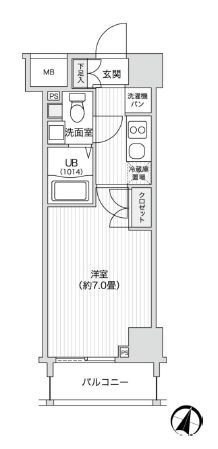 レジディア笹塚2 306 間取り図