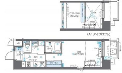 ZOOM芝浦 6階 間取り図