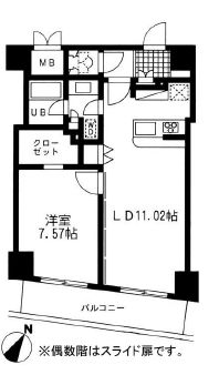 レジディア日本橋人形町2 1002 間取り図