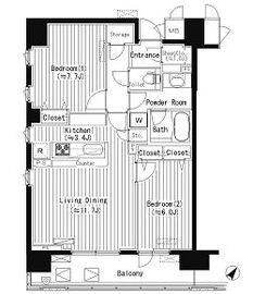 プライムアーバン東中野コート (PRIME URBAN 東中野 COURT) 316 間取り図