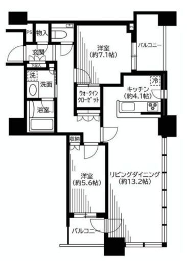 クレストプライムタワー芝 7階 間取り図