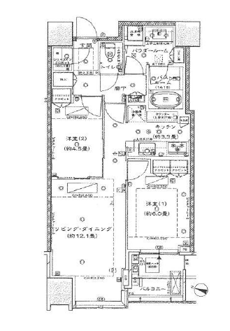 大崎ウエストシティタワーズ ウエスト 20階 間取り図