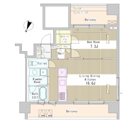 ドゥ・トゥール 1001 間取り図