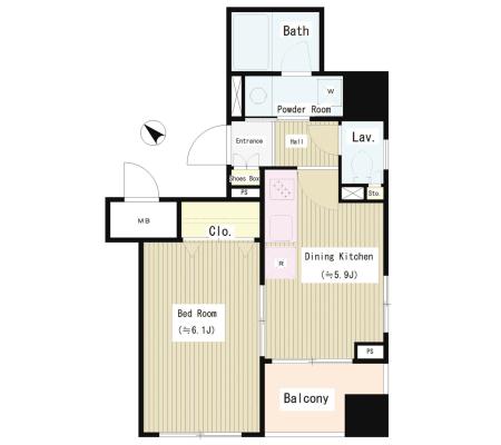 コンフォリア銀座イースト弐番館 401 間取り図