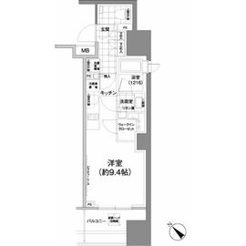 パークハビオ武蔵小山 1005 間取り図