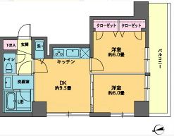 カスタリア新富町 1202 間取り図