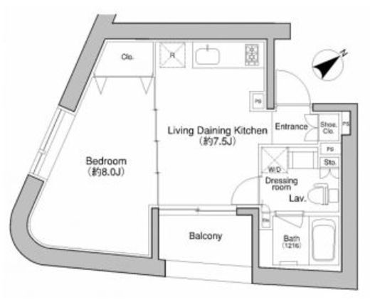 プラウドフラット新宿御苑 602 間取り図