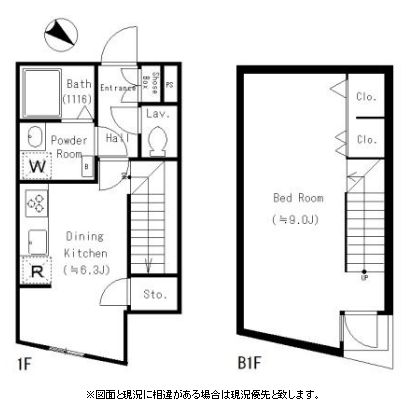 LEGALAND SENGOKU Square&Cross (リーガランド千石スクエア＆クロス) A102 間取り図
