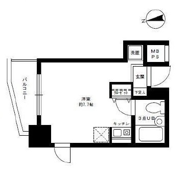 エスコート麻布十番 2階 間取り図