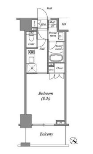 ザ・レジデンス赤坂檜町 405 間取り図