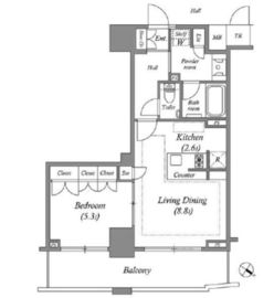 ザ・レジデンス赤坂檜町 1302 間取り図