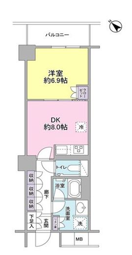 ステーションツインタワーズ糀谷フロントウエスト 6階 間取り図