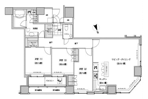 ウエストパークタワー池袋 3201 間取り図