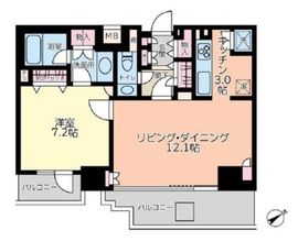 朝日マンション白金通り 6階 間取り図