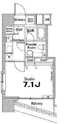 ファーストリアルタワー新宿 1907 間取り図
