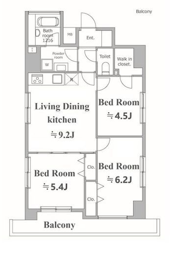 レジディア銀座東 1405 間取り図