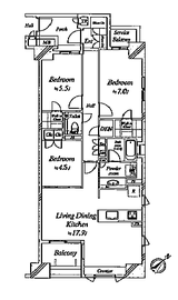 プレミスト佃二丁目 5階 間取り図