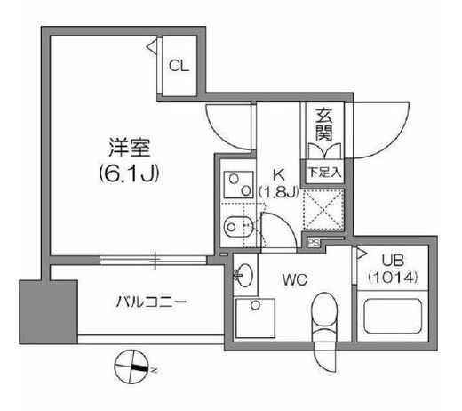 アジールコート中野坂上 403 間取り図