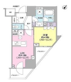 ドレッセ目黒大橋プレヴィ 6階 間取り図