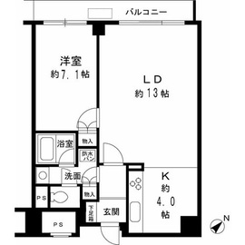 ルシマン月島 1201 間取り図