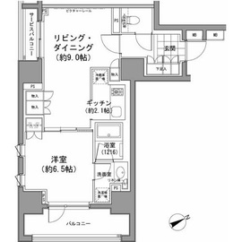 パークハビオ八丁堀 206 間取り図