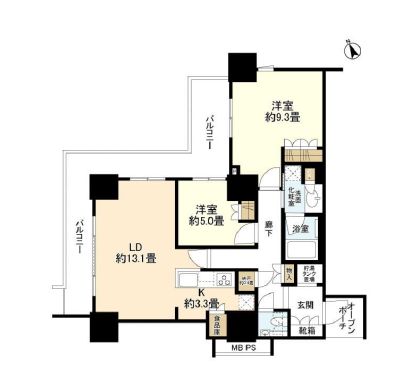 プラウドタワー東雲キャナルコート 39階 間取り図