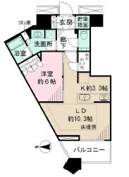 勝どきザ・タワー 28階 間取り図