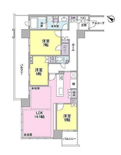 パークホームズ豊洲ザ・レジデンス 5階 間取り図