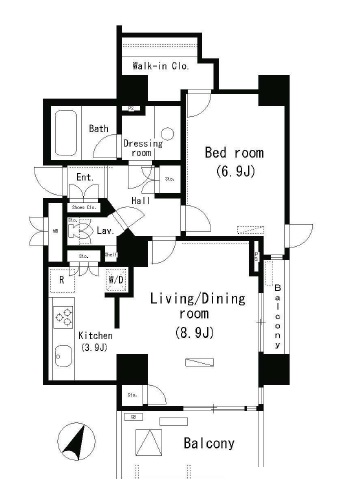 HARUMI FLAG PARK VILLAGE (晴海フラッグ パークヴィレッジ) 603 間取り図