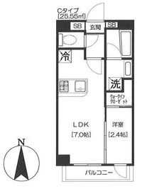 アジールコート芝公園 405 間取り図