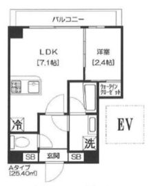 アジールコート芝公園 502 間取り図