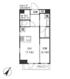 アジールコート芝公園 505 間取り図