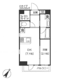 アジールコート芝公園 705 間取り図