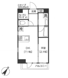 アジールコート芝公園 1005 間取り図