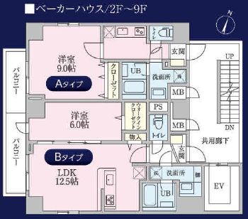 ベーカーハウス 602 間取り図