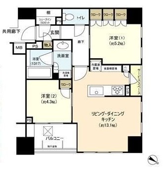 パークホームズ日本橋浜町ザテラス 3階 間取り図