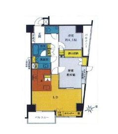 ウィン麻布十番ハラビル 8階 間取り図