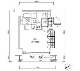 パークキューブ愛宕山タワー 1206 間取り図