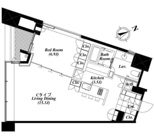 We Will 八丁堀 503 間取り図