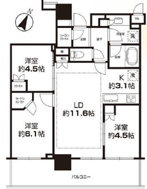 ブリリア有明シティタワー 19階 間取り図