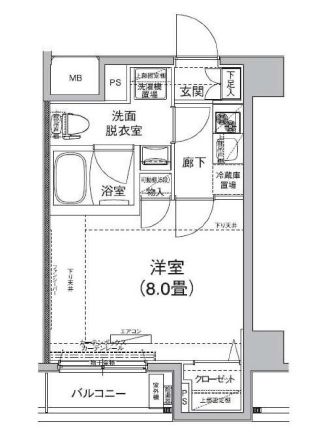 ルフレプレミアム芝公園 8階 間取り図